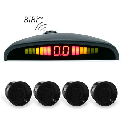 PZ316 Digital LED Crescent Shape Display กระจกมองหลังเครื่องบันทึกภาพรถยนต์สำหรับรถบรรทุกพร้อมเรดาร์ด้านหลัง 4 อัน, PZ316