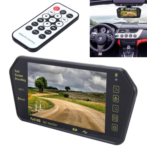 7 นิ้ว 480*234 มุมมองด้านหลังสี TFT-LCD Car Monitor พร้อม Bluetooth MP5 Player, รองรับฟังก์ชั่นหน้าจออัตโนมัติแบบย้อนกลับ, 7 inch 480*234