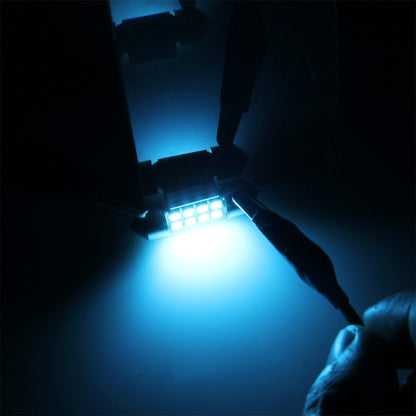 2 ชิ้น DC 12 โวลต์ 2 วัตต์ 31 มิลลิเมตร 8 SMD-3528 LEDs Bicuspid พอร์ตถอดรหัสรถโดมโคมไฟ LED ไฟอ่านหนังสือ, 31MM