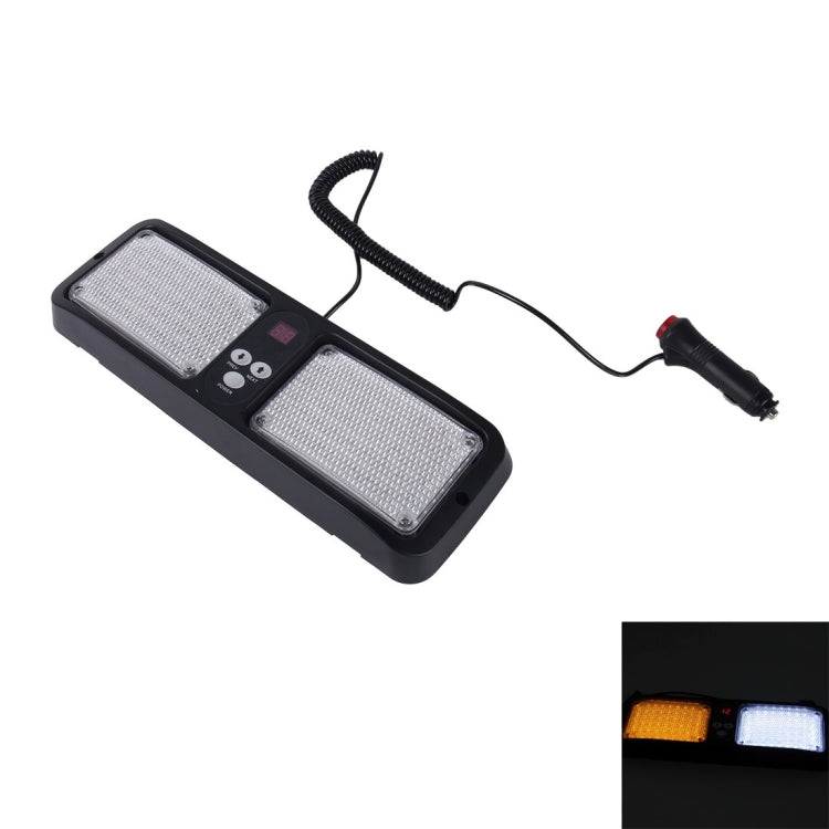 คุณภาพสูง DC 12 V, 9 W LED กันน้ำรถ Sun Shade แสงสีเหลือง + แสงสีขาวไฟเตือน Strobe ไฟฉุกเฉินไฟกระพริบ 12 รูปแบบแฟลช, Yellow+White