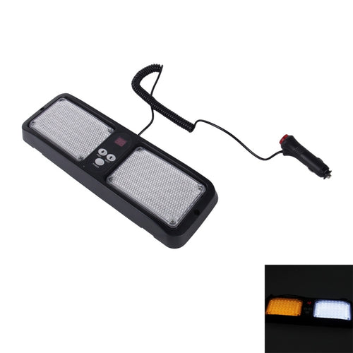 คุณภาพสูง DC 12 V, 9 W LED กันน้ำรถ Sun Shade แสงสีเหลือง + แสงสีขาวไฟเตือน Strobe ไฟฉุกเฉินไฟกระพริบ 12 รูปแบบแฟลช, Yellow+White