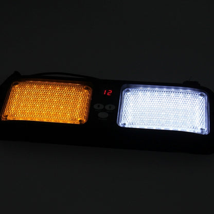 คุณภาพสูง DC 12 V, 9 W LED กันน้ำรถ Sun Shade แสงสีเหลือง + แสงสีขาวไฟเตือน Strobe ไฟฉุกเฉินไฟกระพริบ 12 รูปแบบแฟลช, Yellow+White