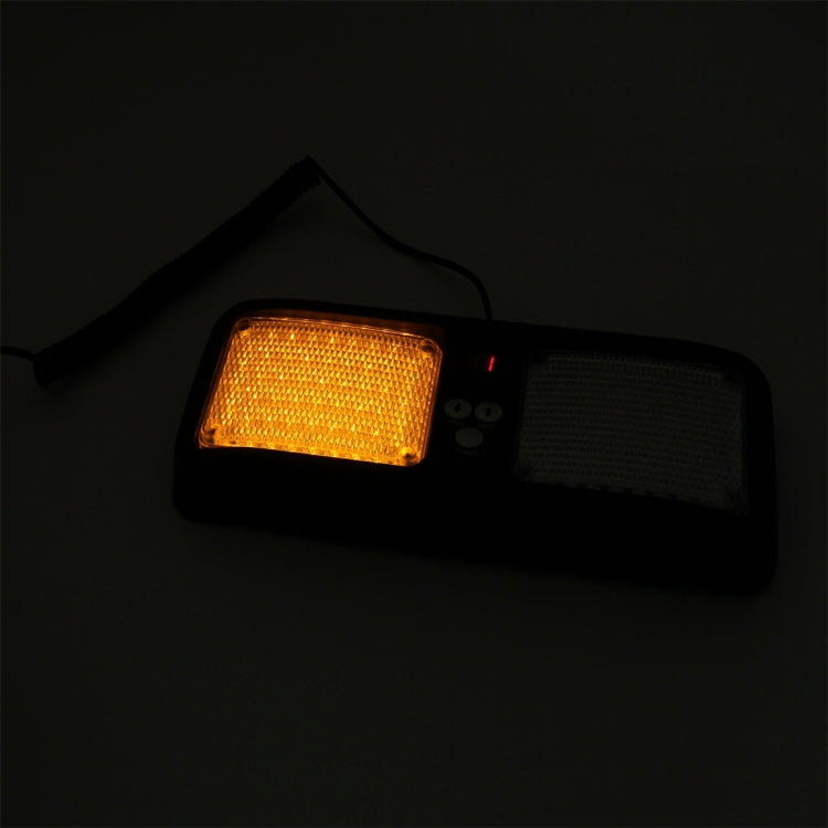 คุณภาพสูง DC 12 V, 9 W LED กันน้ำรถ Sun Shade แสงสีเหลือง + แสงสีขาวไฟเตือน Strobe ไฟฉุกเฉินไฟกระพริบ 12 รูปแบบแฟลช, Yellow+White