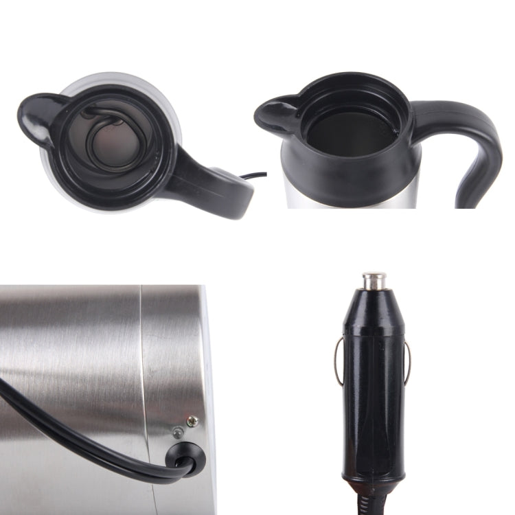 HJ-18A แก้วไฟฟ้าสแตนเลส 750ml DC 12V กาต้มน้ำไฟฟ้ารถยนต์แก้วอุ่นถ้วยกาแฟรถยนต์พร้อมที่ชาร์จไฟแช็กถ้วยทำความร้อนกาต้มน้ำฉนวนเครื่องทำน้ำอุ่นแก้ว, HJ-18A
