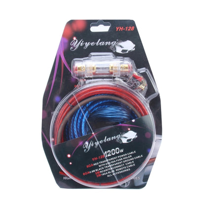 YH-128 1200W เครื่องขยายเสียงรถยนต์สายไฟซับวูฟเฟอร์สายไฟชุดติดตั้งประสิทธิภาพสูง RCA Interconnect, Car Amplifier Audio Power Cable