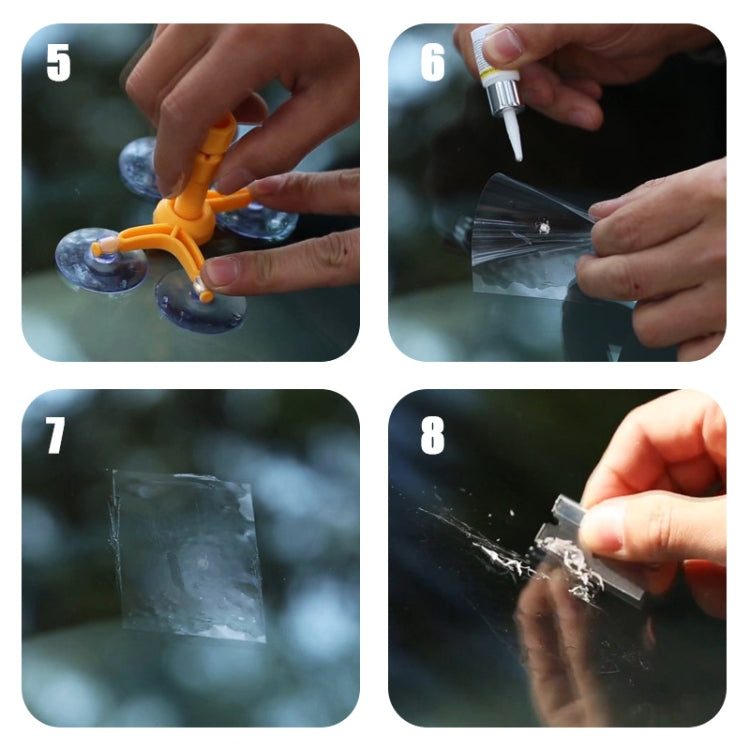 Professional ซ่อมกระจกเครื่องมือ Paintless Dent Removal รถชุดซ่อมกระจกหน้าต่างชิป Crack กระจกรถยนต์, Windscreen Repair Tool, Windscreen Repair Tool (White)