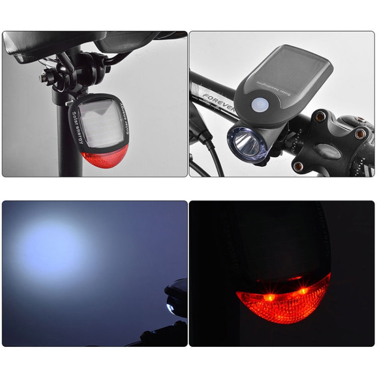 2 ชิ้น 3W 240LM USB พลังงานแสงอาทิตย์รถจักรยานยนต์ / ชุดไฟจักรยาน, ไฟหน้า + ไฟท้าย, Front Light+Back Light Black, Front Light+Back Light White