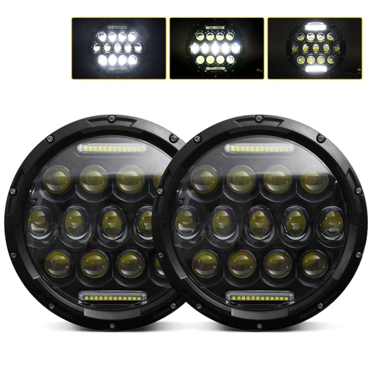 2 ชิ้น 7 นิ้ว DC10-48V 36 วัตต์ 6000 พันไฟหน้ารถจักรยานยนต์ฮาร์เลย์พร้อมโคมไฟ LED 12 SMD-5630-LED และลูกปัดโคมไฟคริสตัล 12 ชิ้น, DC10-48V 36W 6000K