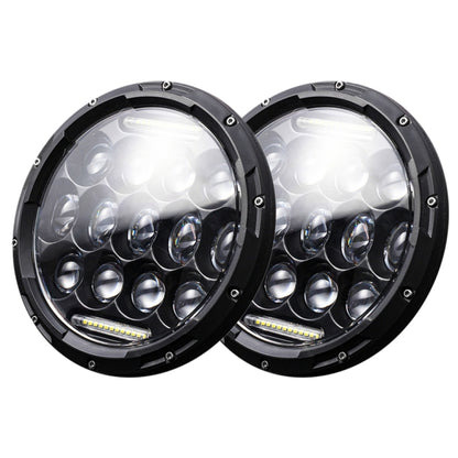 2 ชิ้น 7 นิ้ว DC10-48V 36 วัตต์ 6000 พันไฟหน้ารถจักรยานยนต์ฮาร์เลย์พร้อมโคมไฟ LED 12 SMD-5630-LED และลูกปัดโคมไฟคริสตัล 12 ชิ้น, DC10-48V 36W 6000K
