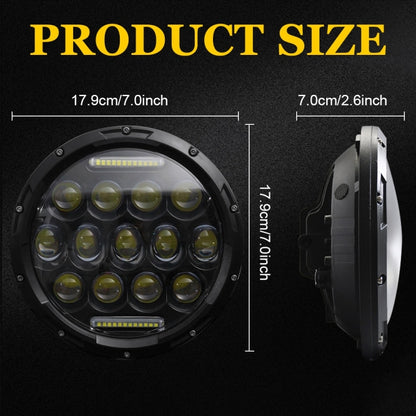 2 ชิ้น 7 นิ้ว DC10-48V 36 วัตต์ 6000 พันไฟหน้ารถจักรยานยนต์ฮาร์เลย์พร้อมโคมไฟ LED 12 SMD-5630-LED และลูกปัดโคมไฟคริสตัล 12 ชิ้น, DC10-48V 36W 6000K