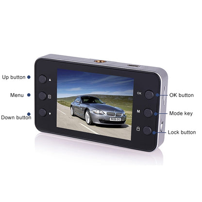K6000 2.3 นิ้ว 90 องศามุมกว้าง Full HD 720P วิดีโอรถ DVR, รองรับการ์ด TF (สูงสุด 32GB) / การตรวจจับการเคลื่อนไหวพร้อมไฟเติม Night Vision 2 ดวง, K6000