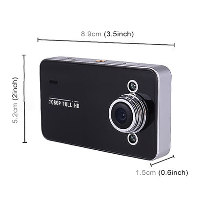 K6000 2.3 นิ้ว 90 องศามุมกว้าง Full HD 720P วิดีโอรถ DVR, รองรับการ์ด TF (สูงสุด 32GB) / การตรวจจับการเคลื่อนไหวพร้อมไฟเติม Night Vision 2 ดวง, K6000