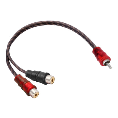 รถ AV Audio Video 2 หญิง 1 ชายทองแดงสายต่อสายไฟ, ความยาวสาย: 26 ซม, 2 Female to 1 Male (Copper)
