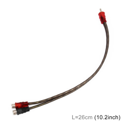 รถ AV Audio Video 2 หญิง 1 ชายทองแดงสายต่อสายไฟ, ความยาวสาย: 26 ซม, 2 Female to 1 Male (Copper)