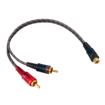 รถ AV Audio Video 1 หญิง 2 ชายทองแดงสายต่อสายไฟ, ความยาวสาย: 26 ซม, 1 Female to 2 Male (Copper)