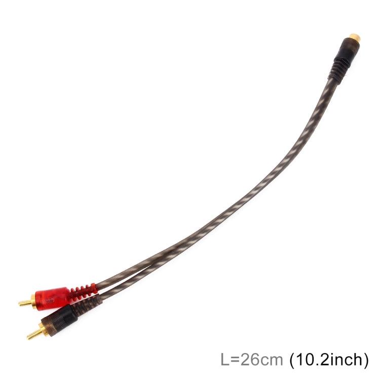 รถ AV Audio Video 1 หญิง 2 ชายทองแดงสายต่อสายไฟ, ความยาวสาย: 26 ซม, 1 Female to 2 Male (Copper)