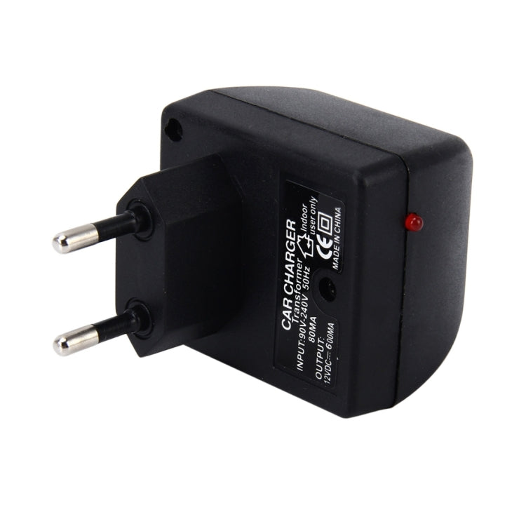 อินเวอร์เตอร์พาวเวอร์รถยนต์ 90-240V AC ถึง 12V DC พร้อมตัวแปลงอะแดปเตอร์ซ็อกเก็ตที่จุดบุหรี่ในรถยนต์ เอาต์พุตกำลังของเครื่องขยายเสียงรถยนต์: DC 12V 600mA (ปลั๊ก EU), 12V 600mA(EU Plug)