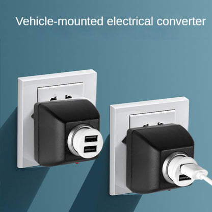 อินเวอร์เตอร์พาวเวอร์รถยนต์ 90-240V AC ถึง 12V DC พร้อมตัวแปลงอะแดปเตอร์ซ็อกเก็ตที่จุดบุหรี่ในรถยนต์ เอาต์พุตกำลังของเครื่องขยายเสียงรถยนต์: DC 12V 600mA (ปลั๊ก EU), 12V 600mA(EU Plug)
