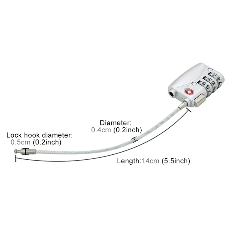 JASIT TSA719 สังกะสีอัลลอยด์ 3 หลักรหัสผ่าน TSA Lock กุญแจกระเป๋าเดินทาง