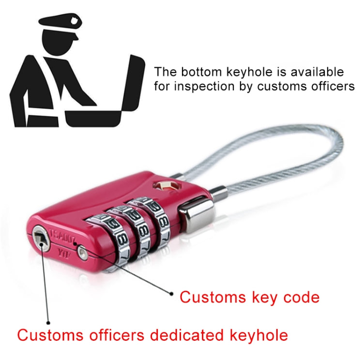 JASIT TSA719 สังกะสีอัลลอยด์ 3 หลักรหัสผ่าน TSA Lock กุญแจกระเป๋าเดินทาง