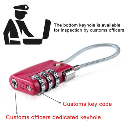 JASIT TSA719 สังกะสีอัลลอยด์ 3 หลักรหัสผ่าน TSA Lock กุญแจกระเป๋าเดินทาง