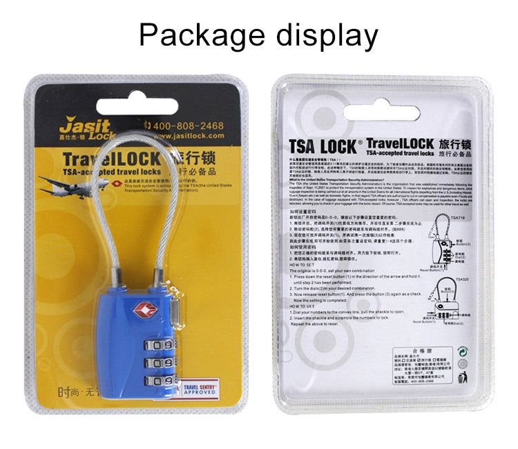 JASIT TSA719 สังกะสีอัลลอยด์ 3 หลักรหัสผ่าน TSA Lock กุญแจกระเป๋าเดินทาง