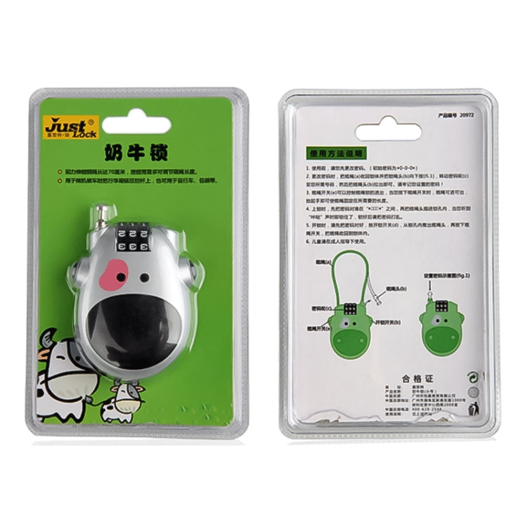 JASIT กระเป๋าเดินทางรหัสผ่านล็อควัวน่ารักมัลติฟังก์ชั่นแบบพกพา, Luggage Password Lock