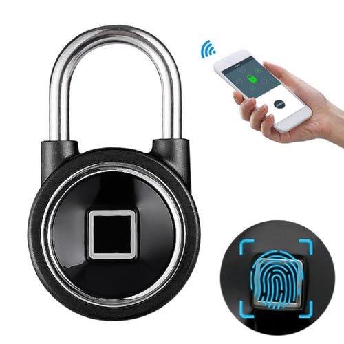 กุญแจลายนิ้วมือ Bluetooth อัจฉริยะกันน้ำ ปลดล็อคระยะไกลสำหรับ iOS / Android, Fingerprint and Remote Padlock(Black), Fingerprint and Remote Padlock(Blue), Fingerprint and Remote Padlock(Silver)