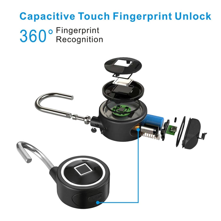 กุญแจลายนิ้วมือ Bluetooth อัจฉริยะกันน้ำ ปลดล็อคระยะไกลสำหรับ iOS / Android, Fingerprint and Remote Padlock(Black), Fingerprint and Remote Padlock(Blue), Fingerprint and Remote Padlock(Silver)