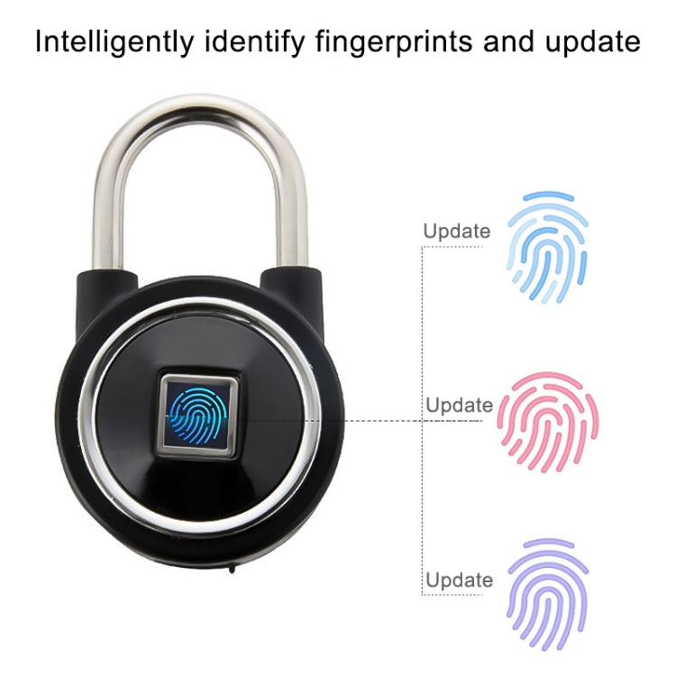 กุญแจลายนิ้วมือ Bluetooth อัจฉริยะกันน้ำ ปลดล็อคระยะไกลสำหรับ iOS / Android, Fingerprint and Remote Padlock(Black), Fingerprint and Remote Padlock(Blue), Fingerprint and Remote Padlock(Silver)