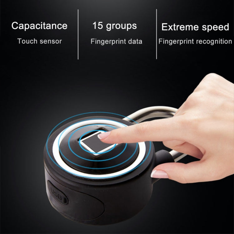 กุญแจลายนิ้วมือ Bluetooth อัจฉริยะกันน้ำ ปลดล็อคระยะไกลสำหรับ iOS / Android, Fingerprint and Remote Padlock(Black), Fingerprint and Remote Padlock(Blue), Fingerprint and Remote Padlock(Silver)
