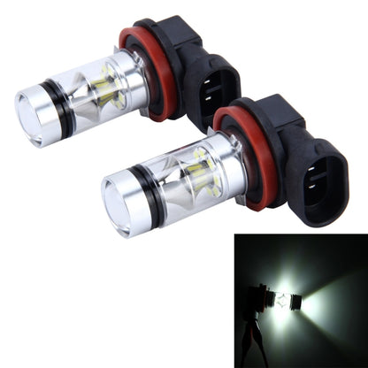 2 ชิ้น H8/H11 10W 500LM 6000K 20SMD-2835 ไฟ LED ไฟตัดหมอกรถยนต์ DC 12V, H8/H11 10W