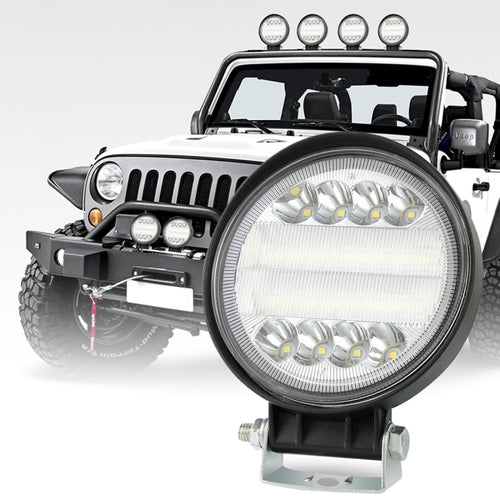 2 ชิ้น 4 นิ้ว 15 วัตต์จุด/น้ำท่วมแสงสีขาวรูปทรงกลมกันน้ำรถ SUV ไฟทำงานสปอตไลท์หลอดไฟ LED, DC 9-30 โวลต์, 4 inch 15W Round-Shaped