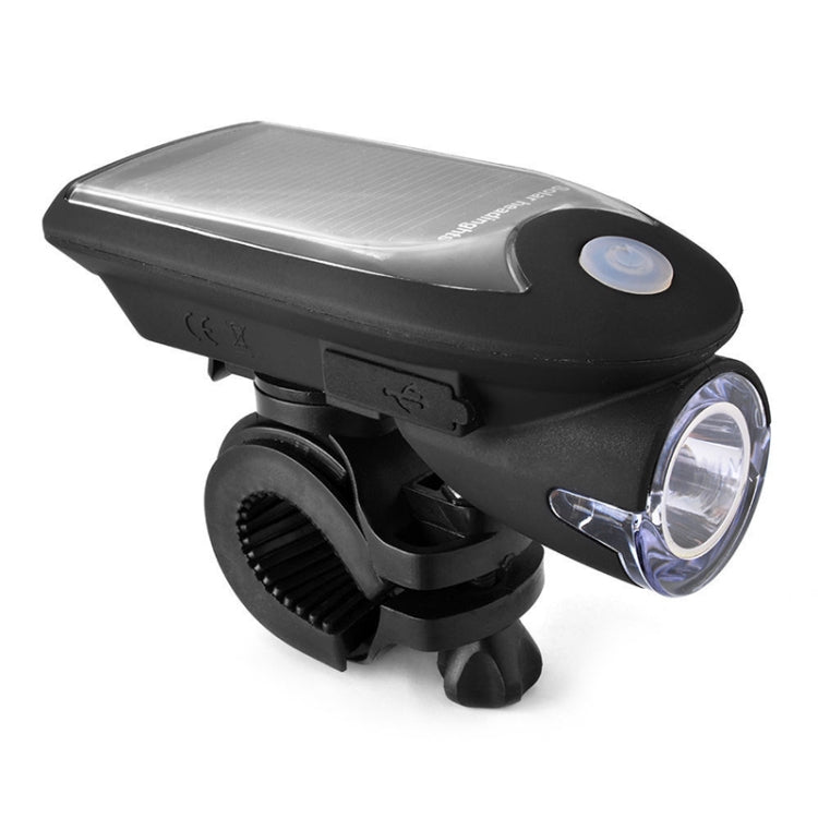 3W 240LM USB พลังงานแสงอาทิตย์รถจักรยานยนต์ / ไฟหน้าจักรยาน, Front Light Black, Front Light White