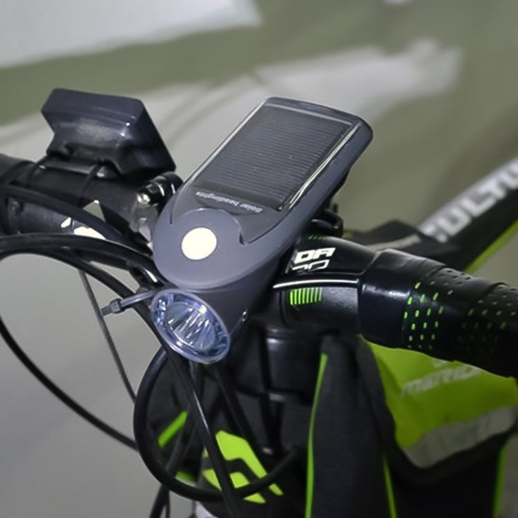 3W 240LM USB พลังงานแสงอาทิตย์รถจักรยานยนต์ / ไฟหน้าจักรยาน, Front Light Black, Front Light White