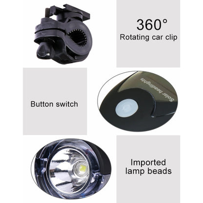 3W 240LM USB พลังงานแสงอาทิตย์รถจักรยานยนต์ / ไฟหน้าจักรยาน, Front Light Black, Front Light White
