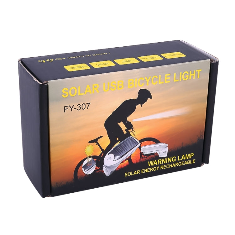 3W 240LM USB พลังงานแสงอาทิตย์รถจักรยานยนต์ / ไฟหน้าจักรยาน, Front Light Black, Front Light White