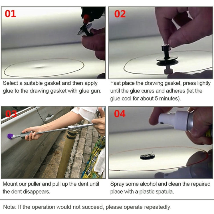 7 in 1 Auto Repair Body ชุดเครื่องมือ PDR Dent Paintless Repair เครื่องมือ Dent Puller T บาร์สไลด์ค้อนย้อนกลับค้อนสำหรับ Dent, 7 in 1