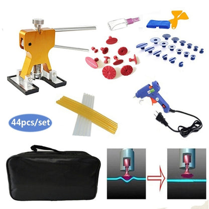 44 in 1 Auto Car Metal PDR Dent Lifter-กาวดึง Tab Hail Removal Paintless ซ่อมชุดเครื่องมือพร้อมปืนกาว 20W, ปลั๊ก US หรือปลั๊ก EU, 44 in 1