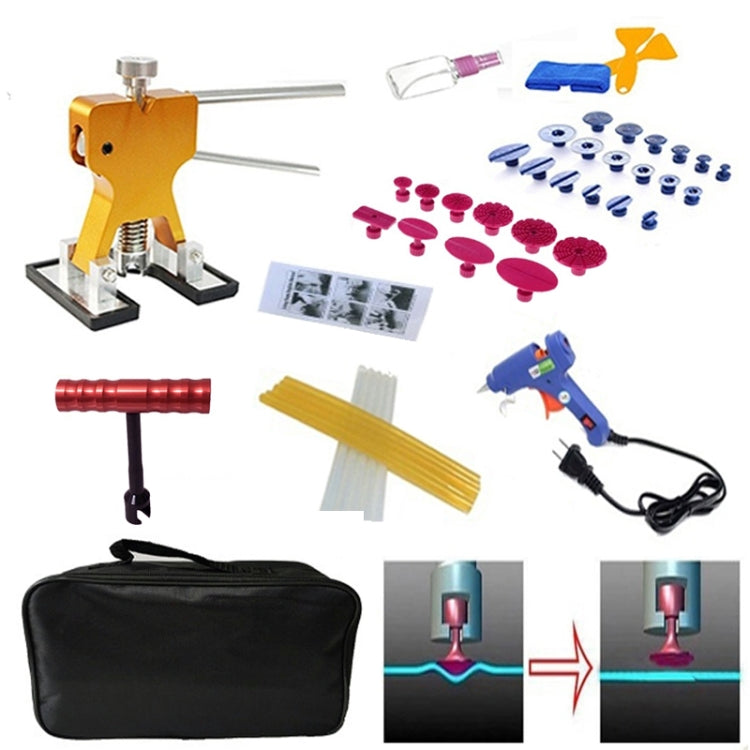 45 in 1 Auto Car Metal PDR Dent Lifter-กาวดึง Tab Hail Removal Paintless ซ่อมชุดเครื่องมือพร้อมปืนกาว 20W, ปลั๊ก US หรือปลั๊ก EU, 45 in 1