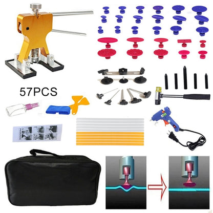 57 in 1 Auto Car Metal PDR Dent Lifter-กาวดึง Tab Hail Removal Paintless ซ่อมชุดเครื่องมือพร้อมปืนกาว 20W, ปลั๊ก US หรือปลั๊ก EU, 57 in 1