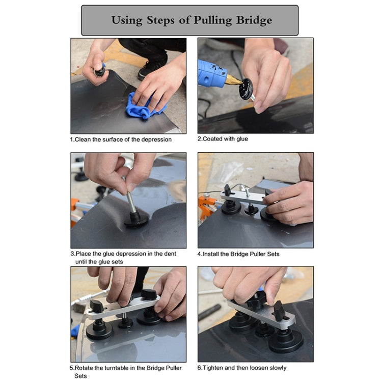 57 in 1 Auto Car Metal PDR Dent Lifter-กาวดึง Tab Hail Removal Paintless ซ่อมชุดเครื่องมือพร้อมปืนกาว 20W, ปลั๊ก US หรือปลั๊ก EU, 57 in 1