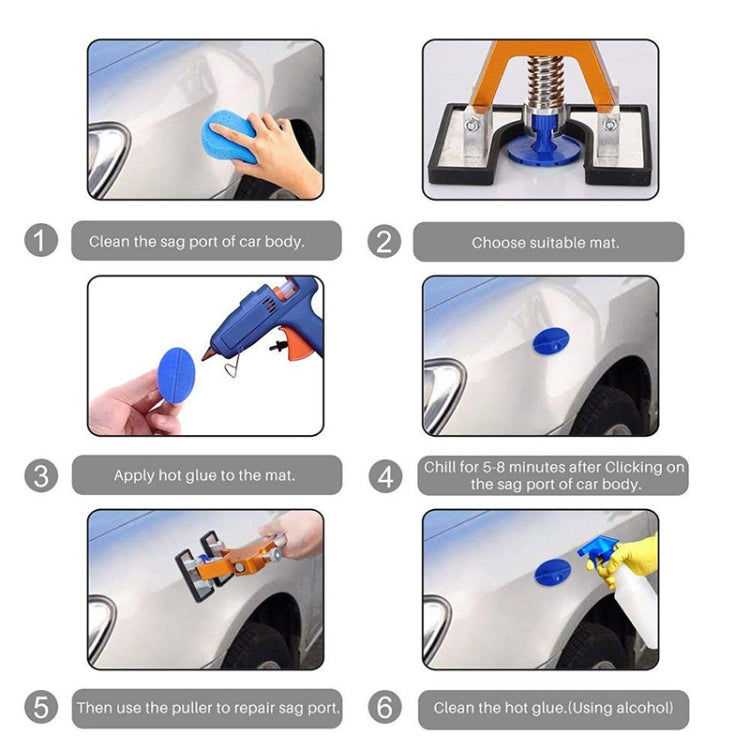 57 in 1 Auto Car Metal PDR Dent Lifter-กาวดึง Tab Hail Removal Paintless ซ่อมชุดเครื่องมือพร้อมปืนกาว 20W, ปลั๊ก US หรือปลั๊ก EU, 57 in 1