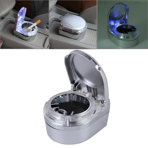 SHUNWEI SD-1201 ที่เขี่ยบุหรี่ในรถยนต์ขนาดเล็กแบบพกพาไฟ LED สีฟ้าสำหรับแดชบอร์ดบุหรี่ซิการ์, SD-1201