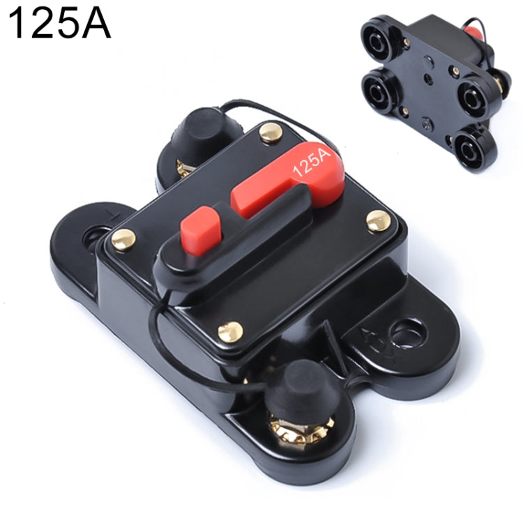 125A DC 12-24V เครื่องเสียงรถยนต์สเตอริโอ Circuit Breaker รีเซ็ตอัตโนมัติผู้ถือฟิวส์, 125A