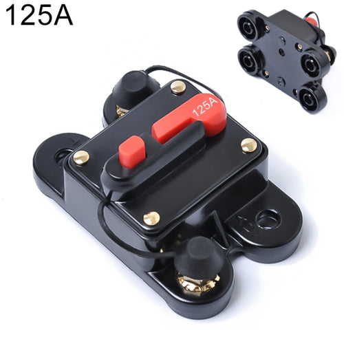 125A DC 12-24V เครื่องเสียงรถยนต์สเตอริโอ Circuit Breaker รีเซ็ตอัตโนมัติผู้ถือฟิวส์, 125A