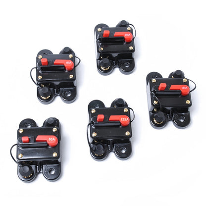 125A DC 12-24V เครื่องเสียงรถยนต์สเตอริโอ Circuit Breaker รีเซ็ตอัตโนมัติผู้ถือฟิวส์, 125A