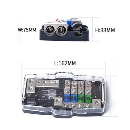 เครื่องเสียงรถยนต์สเตอริโอ Distribution Block Ground Mini ANL ฟิวส์ 4 Way ฟิวส์ 30A 60A 80Amp พร้อม LED, 4 Way Fuse Block