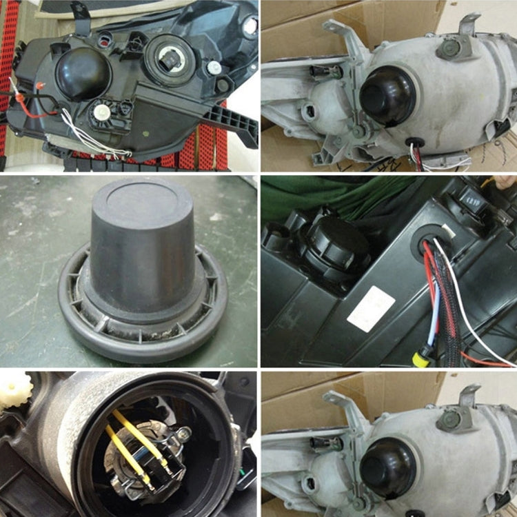2 ชิ้นสากลรถ LED ไฟหน้า HID ซีนอนโคมไฟซิลิโคนฝุ่นปกซีลหมวกสำหรับติดตั้งเพิ่มรถยนต์, Inner Diameter: 7.5cm