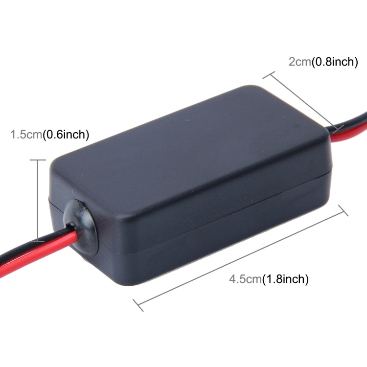 12V รถ Auto ดูด้านหลังกล้องแรงดันไฟฟ้าสัญญาณบัลลาสต์ Ripple Splash หน้าจอ Interferenc Power FILTER, 12V